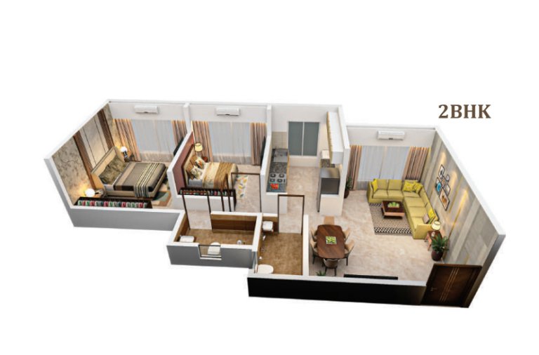 2 BHK Floor Plan