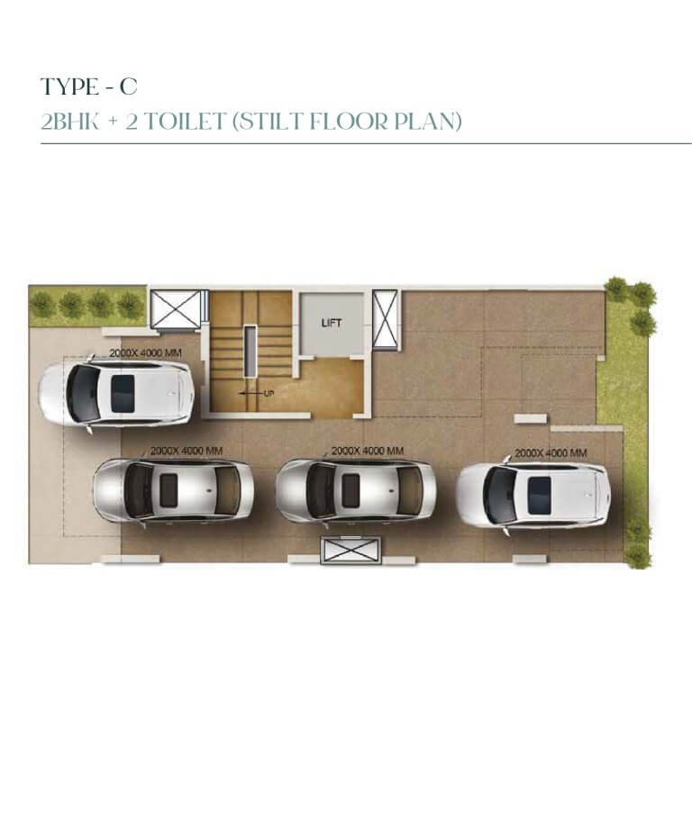 2 Bhk 2 Toilet Stilt Floor Plan