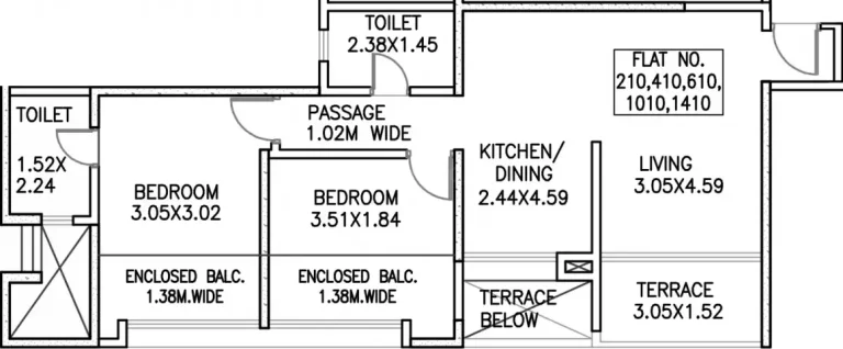 2 Bhk Floor Type 1