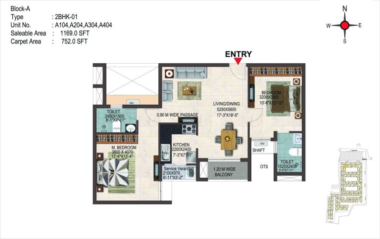 2BHK 1169 Sq Ft