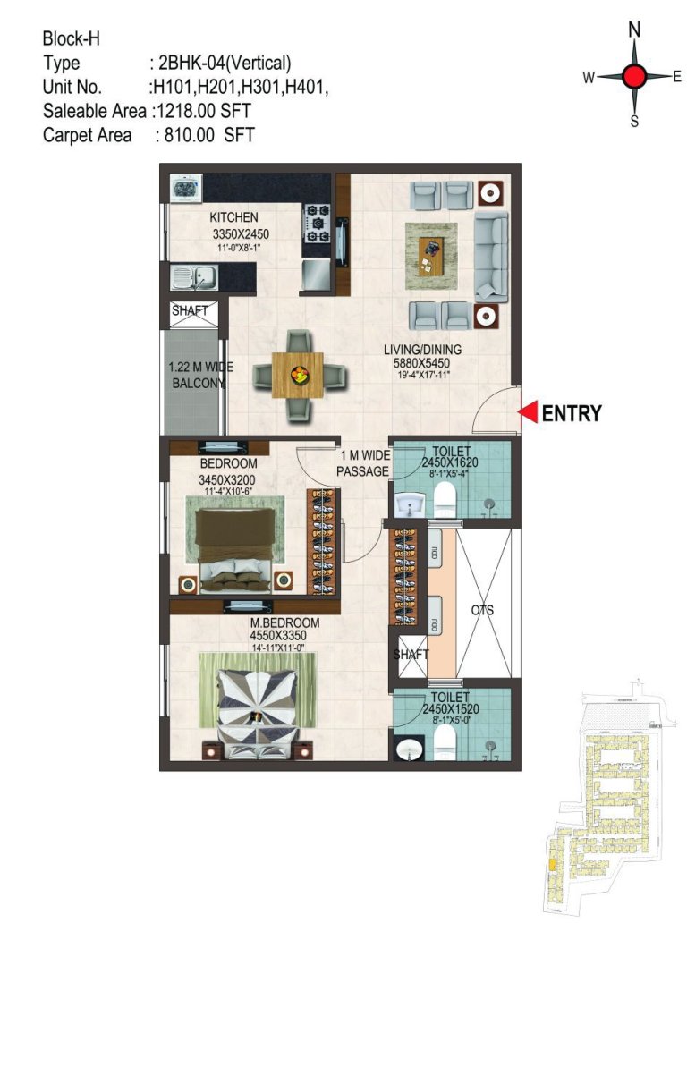 2BHK 1218 Sq Ft