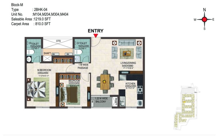 2BHK 1219 Sq Ft