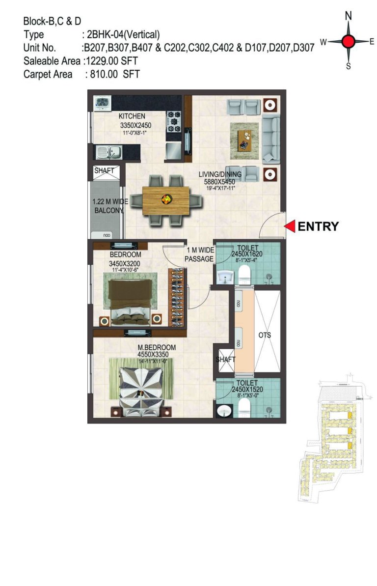 2BHK 1229 Sq Ft