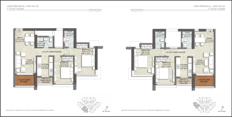 2bhk Premium B Unit No.3 No.4