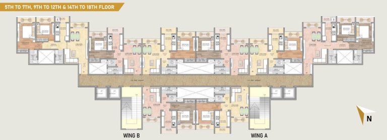 5th 7th 9th 12th And 14th 18th Floor Plan