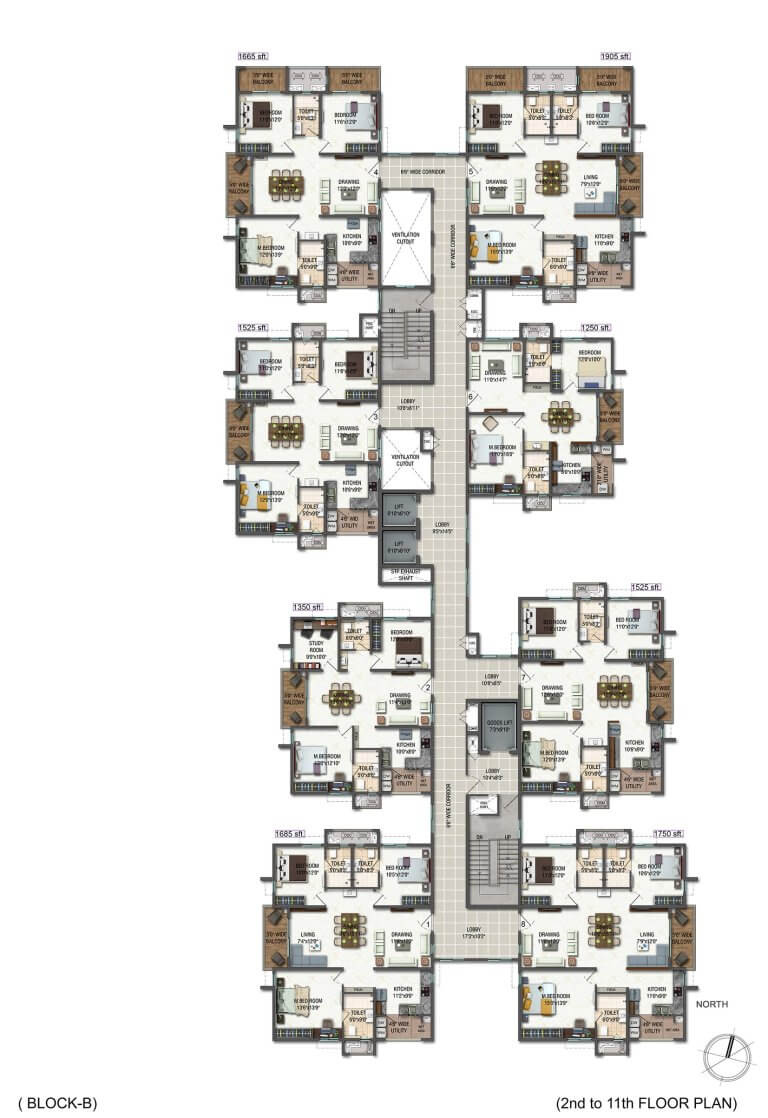 Block B Typical Floor Plan