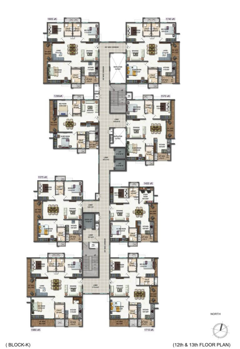 Block K 12th Floor Plan