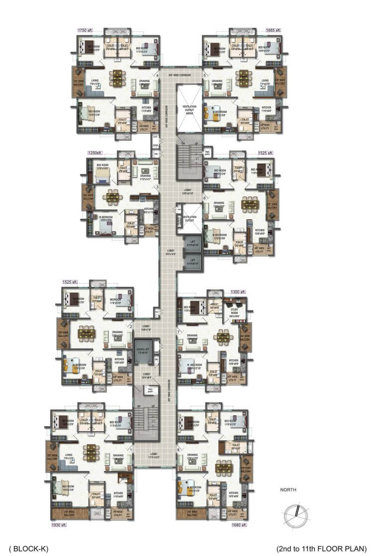 Block K Typical Floor Plan