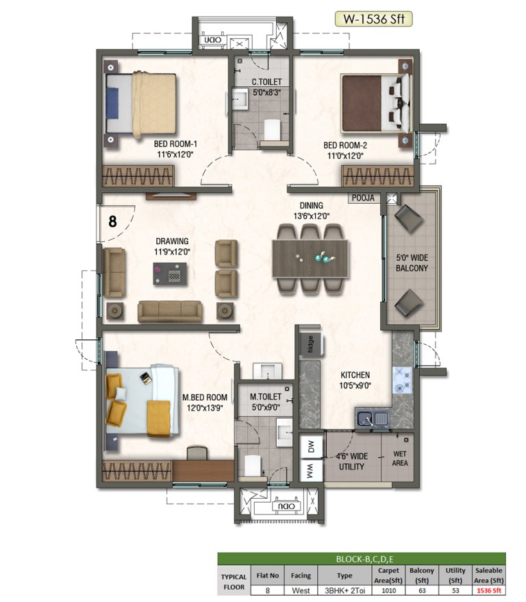 Flat No 8 Block B C D And E