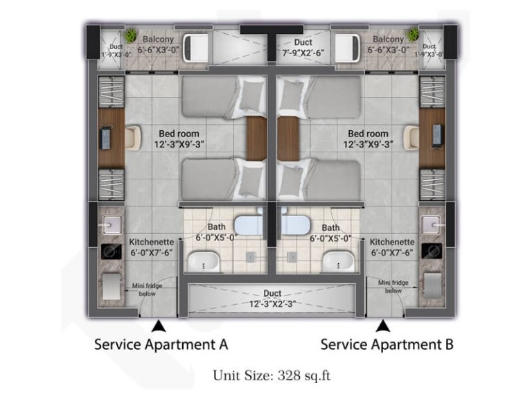 Floor Plan 328.sq.ft