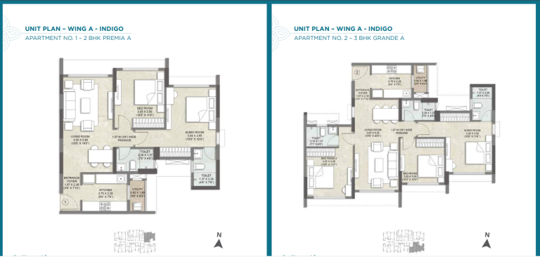 Apartment No.1 2bhk Premia A_apartment No2 3bhk Grande A