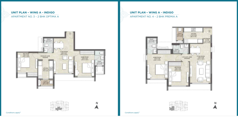 Apartment No.3 2bhk Optima A_apartment N0.4 2bhk Premia A