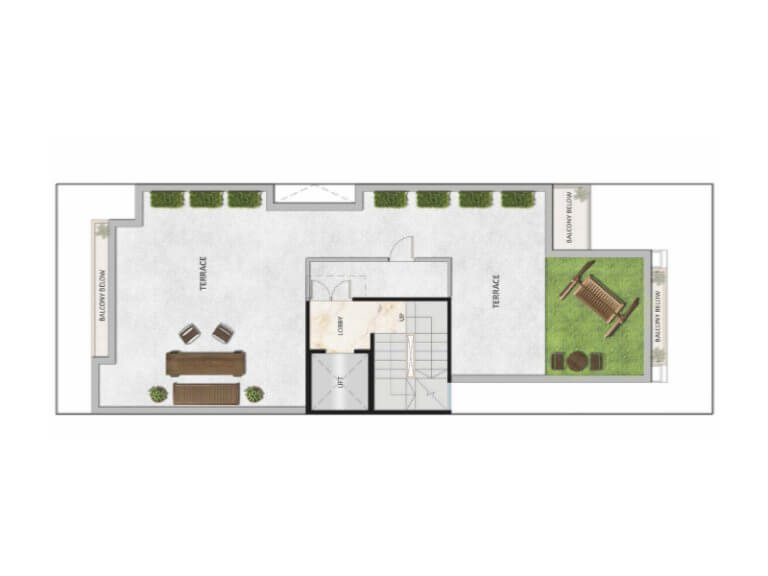 Type A 3bhk Toilet Terrace Plan