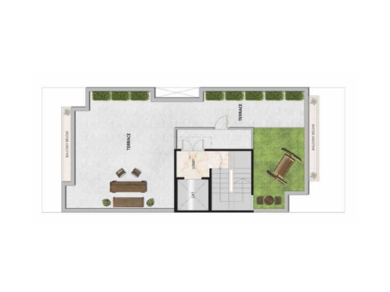 Type B 2bhk Toilet Terrace Plan