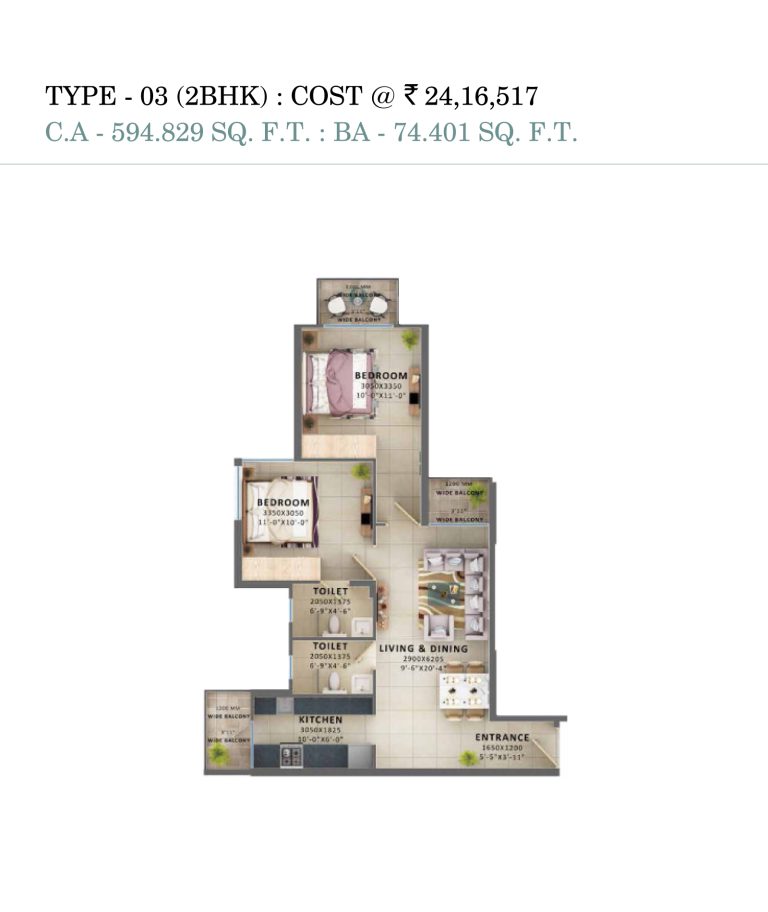 2 BHK Type 3