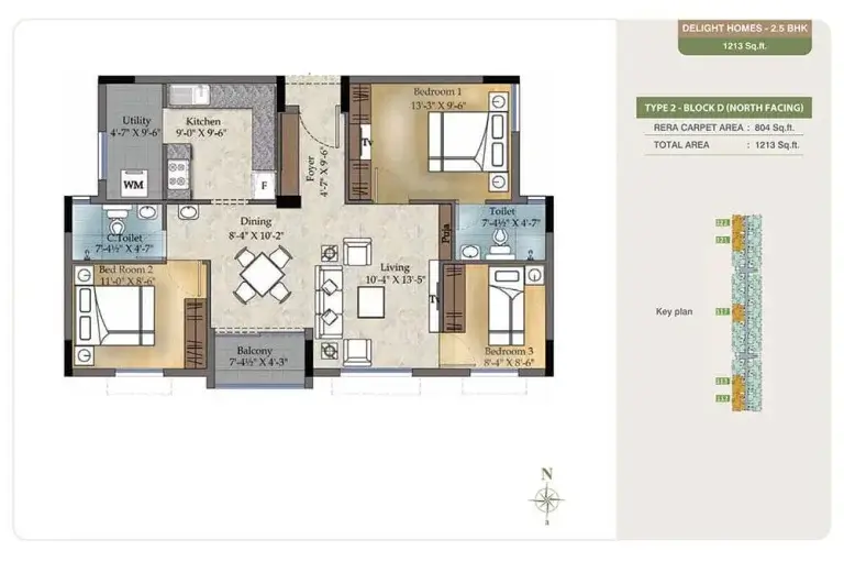 2.5 BHK 1213