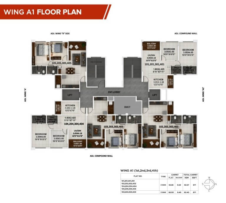 Palaash Wing A1 Floor Plan