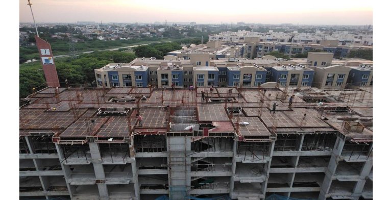 Xanadu Destino Block S Top View – Sixth Floor Slab In Progress Status As Of August 2022