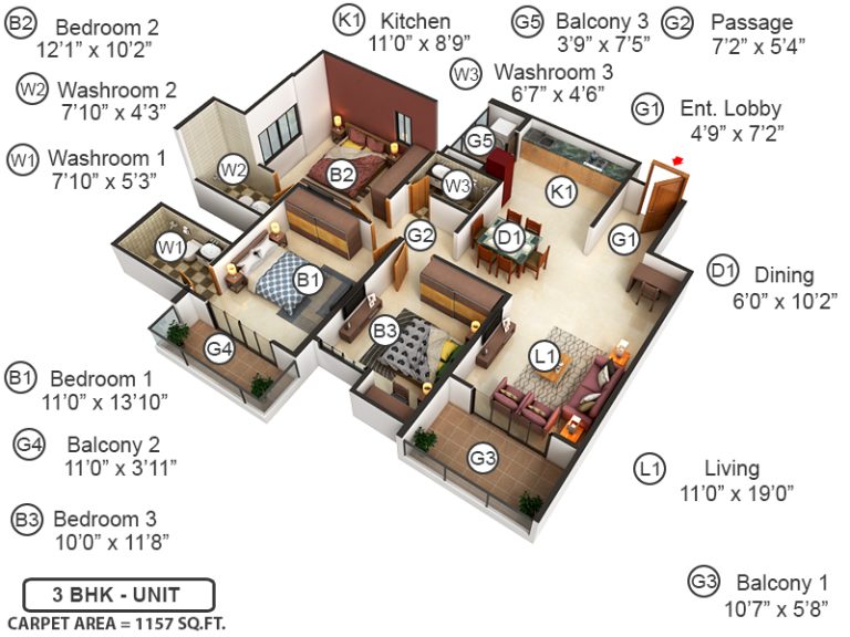 3bhk 2