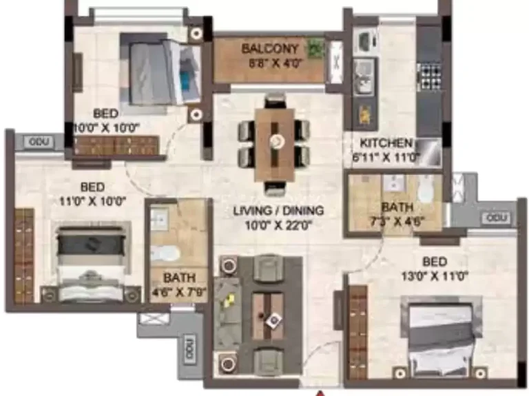 3BHK 1