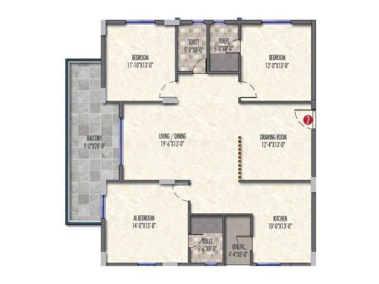 3bhk (2061sqft)