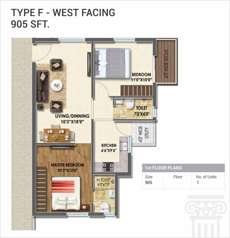 F TypeF  Floor Plan