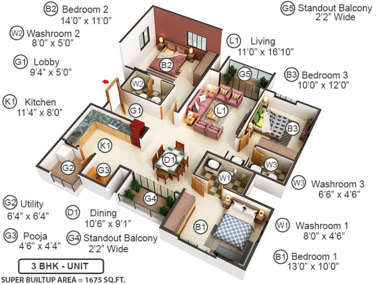 3 Bhk 3